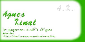 agnes kinal business card